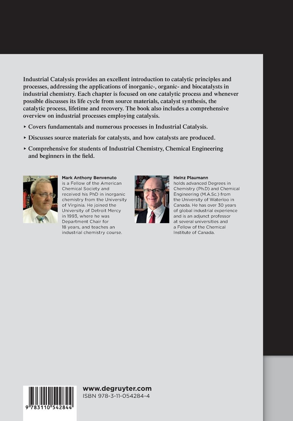 Rückseite: 9783110542844 | Industrial Catalysis | Heinz Plaumann (u. a.) | Taschenbuch | XVI