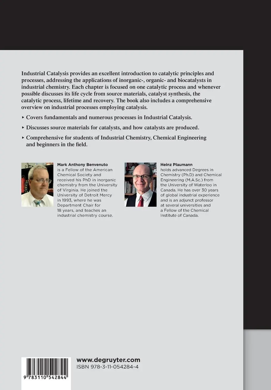 Rückseite: 9783110542844 | Industrial Catalysis | Heinz Plaumann (u. a.) | Taschenbuch | XVI