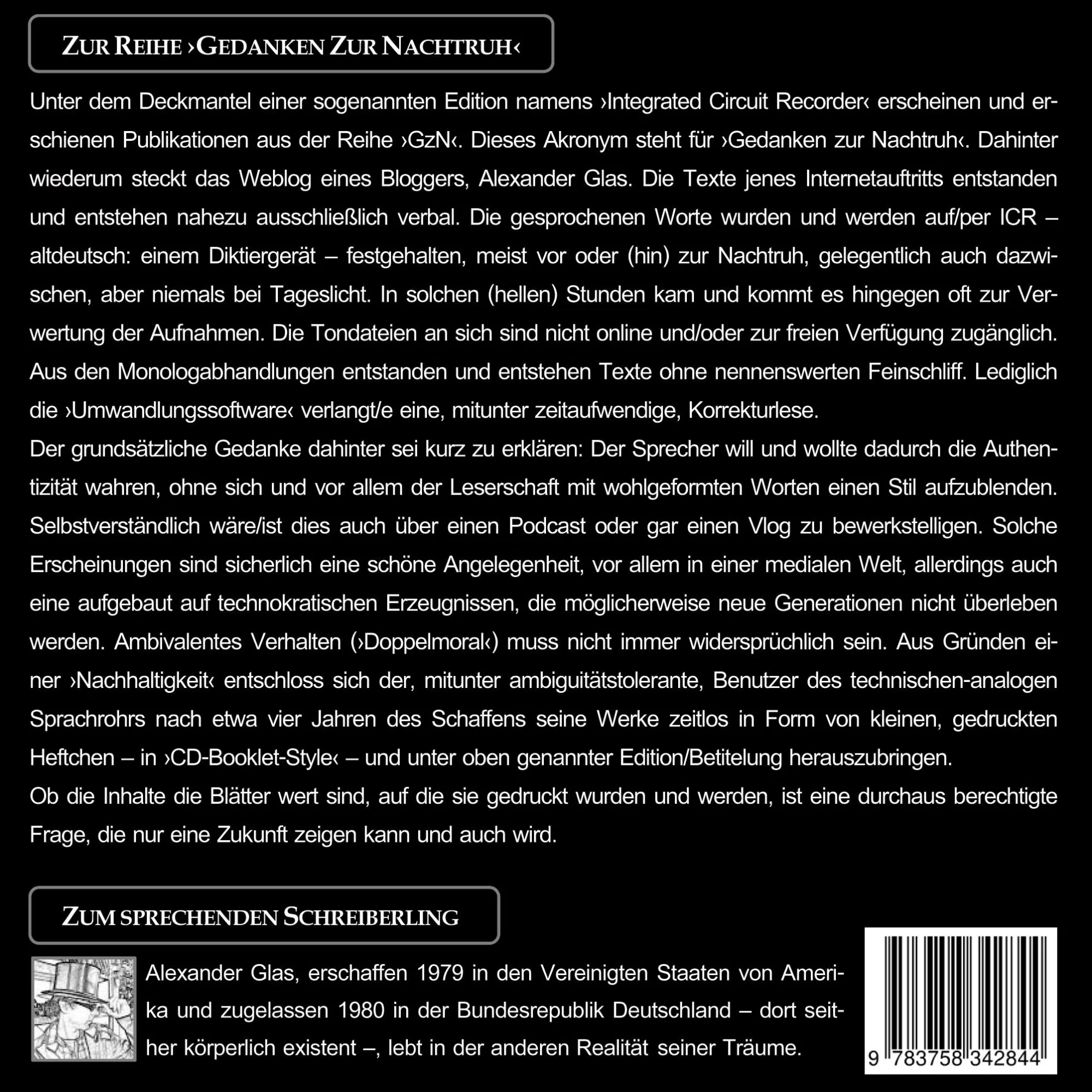 Rückseite: 9783758342844 | GzN 19 | DPavF padrK | Alexander Glas | Taschenbuch | 36 S. | Deutsch