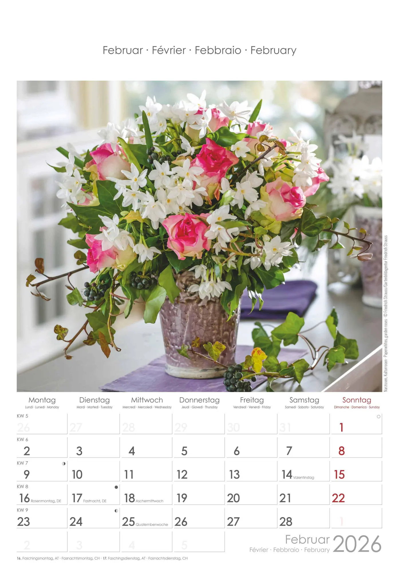 Bild: 4069095002944 | Blumen 2026 - Bildkalender 23,7x34 cm - Kalender mit Platz für...