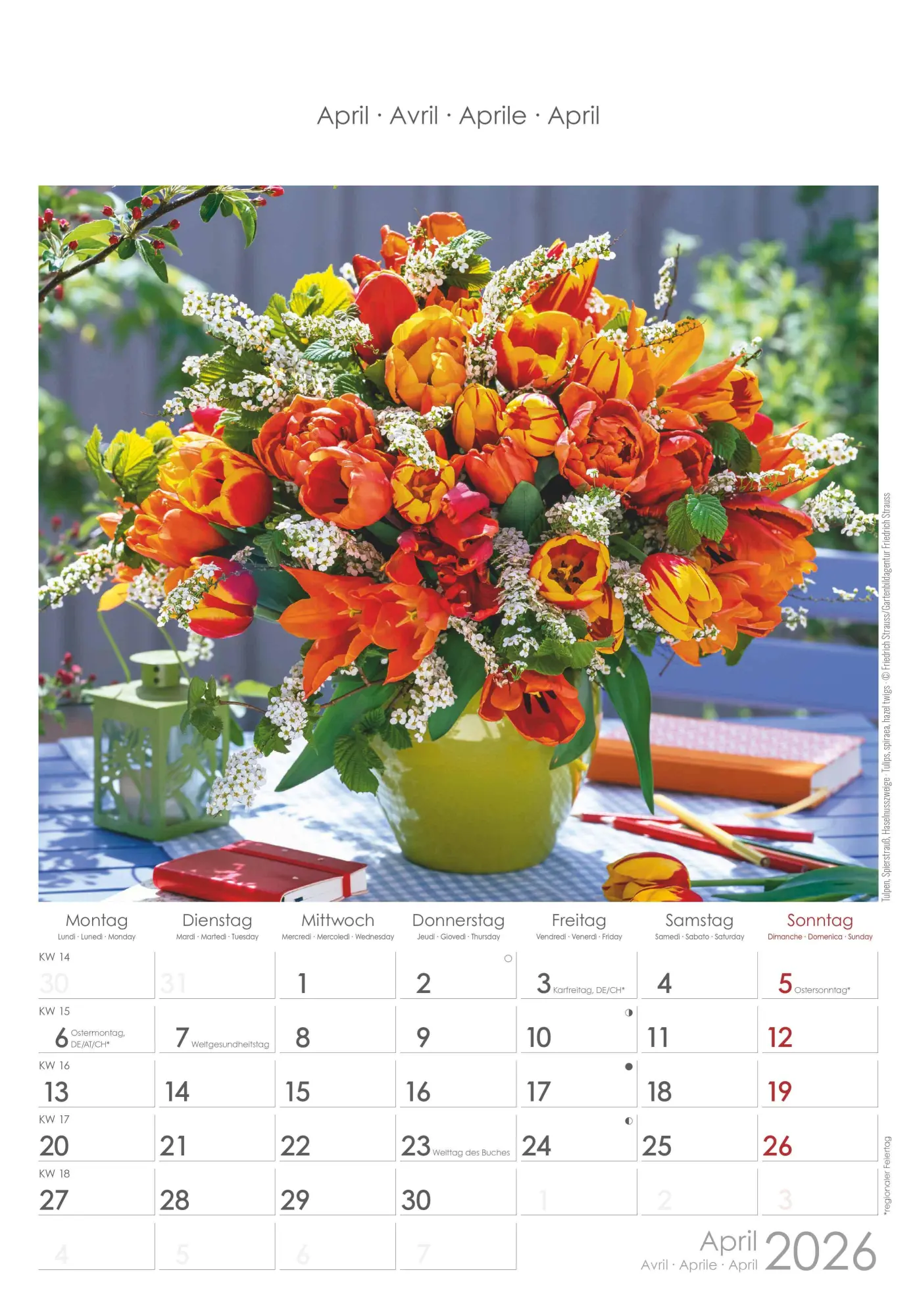 Bild: 4069095002944 | Blumen 2026 - Bildkalender 23,7x34 cm - Kalender mit Platz für...