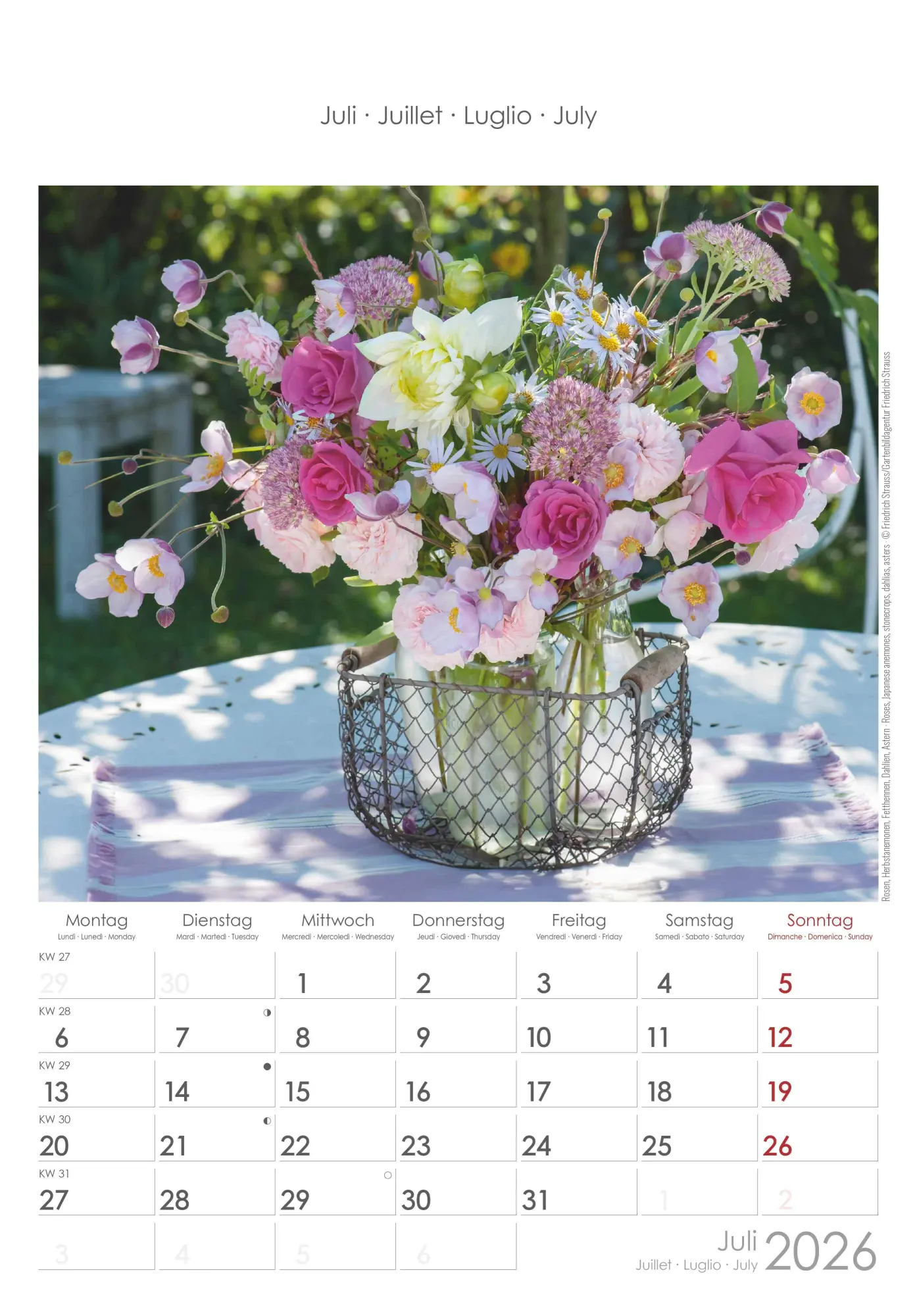 Bild: 4069095002944 | Blumen 2026 - Bildkalender 23,7x34 cm - Kalender mit Platz für...