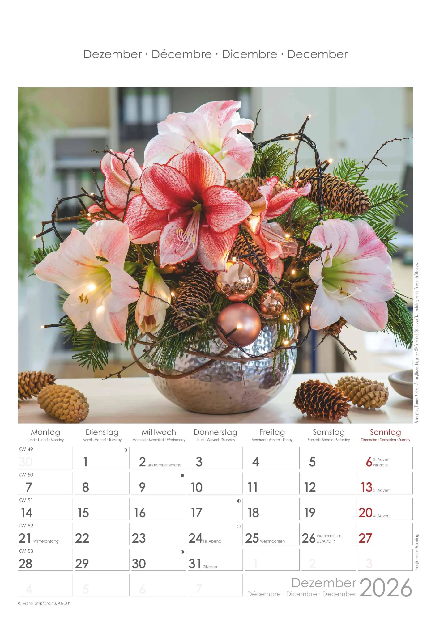 Bild: 4069095002944 | Blumen 2026 - Bildkalender 23,7x34 cm - Kalender mit Platz für...