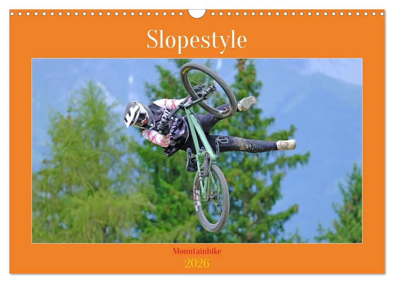 Cover: 9783457512944 | Slopestyle Mountainbike (Wandkalender 2026 DIN A3 quer), CALVENDO...