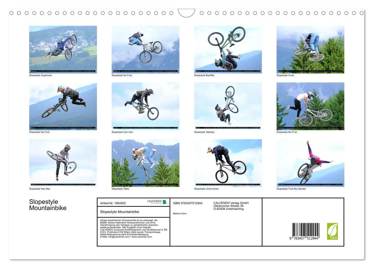 Bild: 9783457512944 | Slopestyle Mountainbike (Wandkalender 2026 DIN A3 quer), CALVENDO...