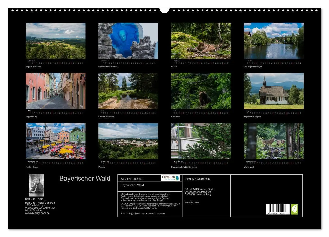 Bild: 9783516152944 | Bayerischer Wald (Wandkalender 2026 DIN A2 quer), CALVENDO...