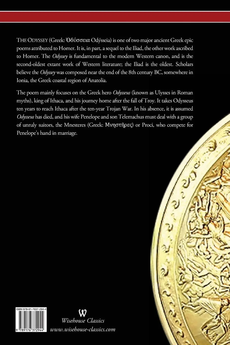 Rückseite: 9789176372944 | The Odyssey (Wisehouse Classics Edition) | Homer | Taschenbuch | 2017