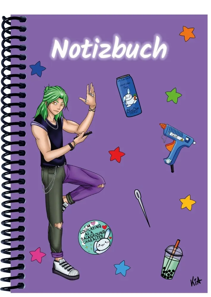 A 5 Notizbuch Manga Quinn, lila, kariert