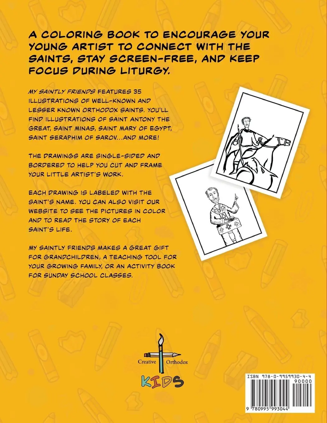 Rückseite: 9780995993044 | My Saintly Friends | A Creative Orthodox coloring book for kids | Buch