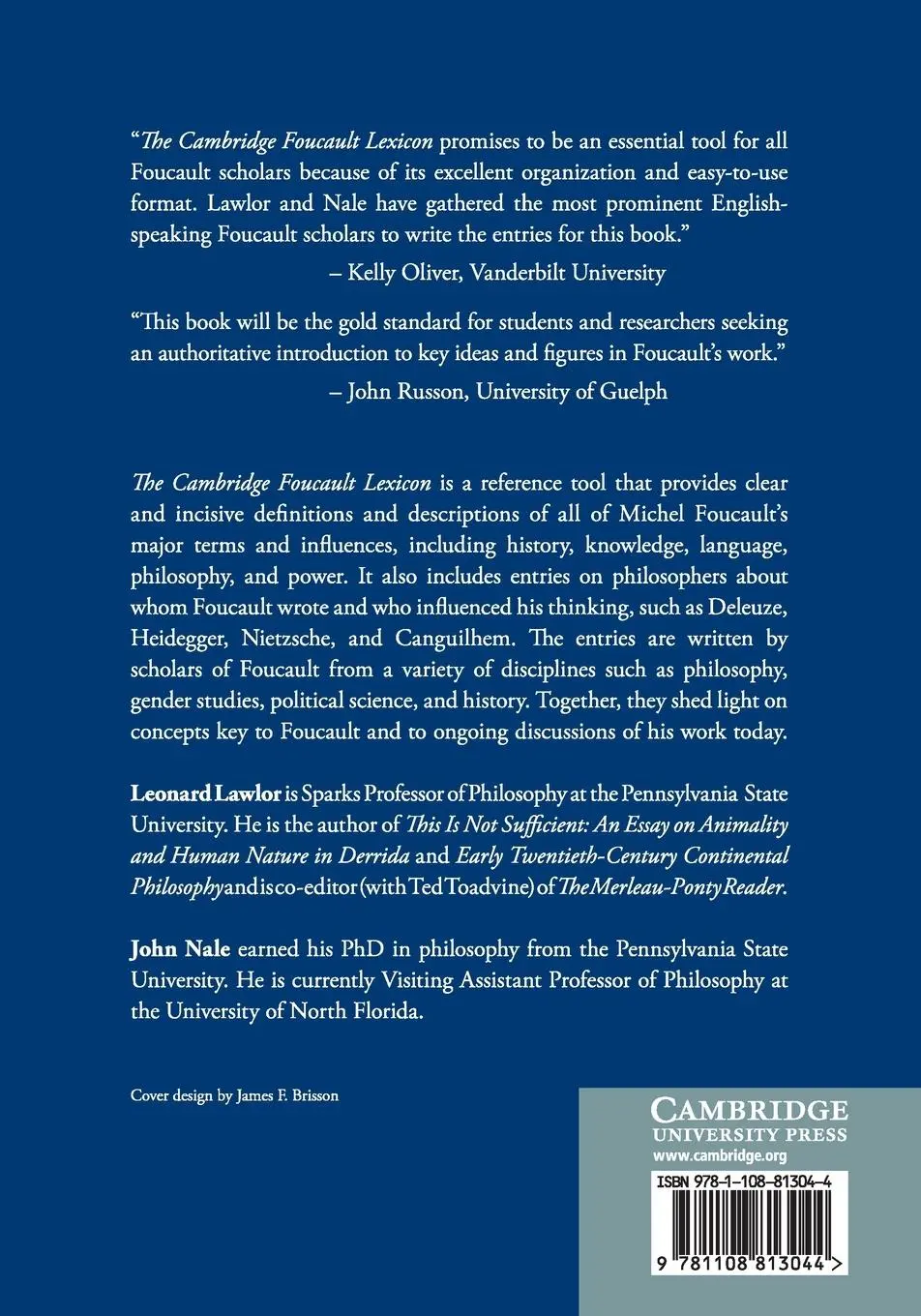 Rückseite: 9781108813044 | The Cambridge Foucault Lexicon | Leonard Lawlor (u. a.) | Taschenbuch