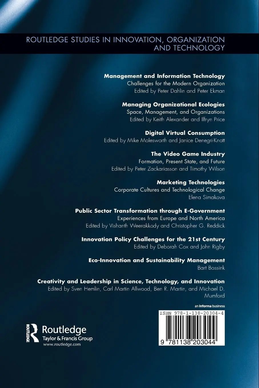 Rückseite: 9781138203044 | Creativity and Leadership in Science, Technology, and Innovation