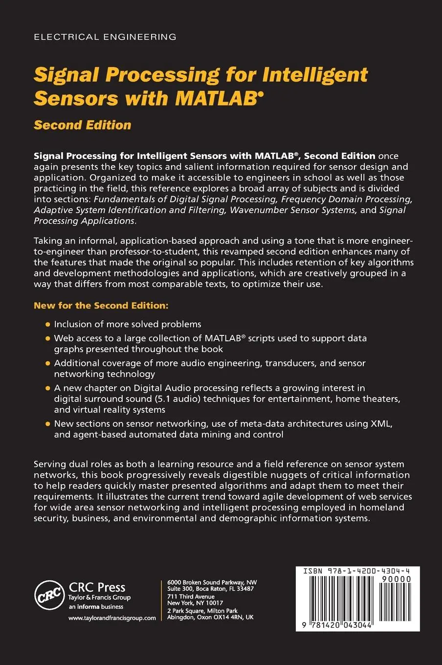 Rückseite: 9781420043044 | Signal Processing for Intelligent Sensor Systems with MATLAB® | Buch