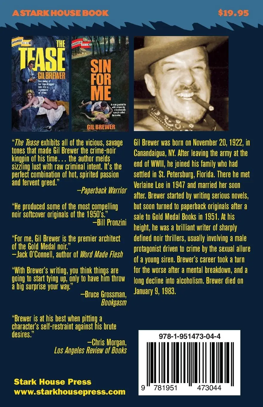 Rückseite: 9781951473044 | The Tease / Sin for Me | Gil Brewer | Taschenbuch | Englisch | 2020