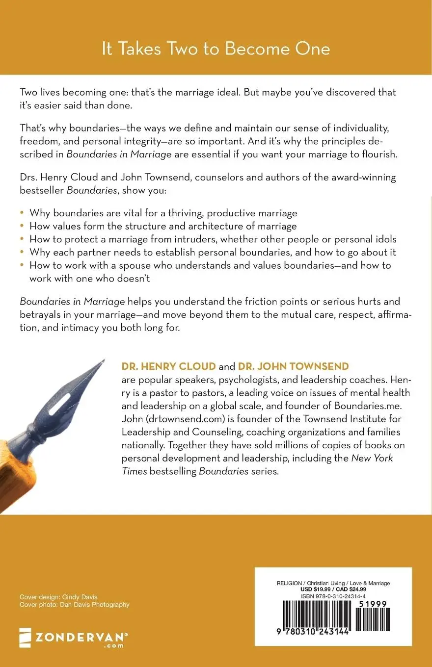Rückseite: 9780310243144 | Boundaries in Marriage | Henry Cloud (u. a.) | Taschenbuch | Englisch