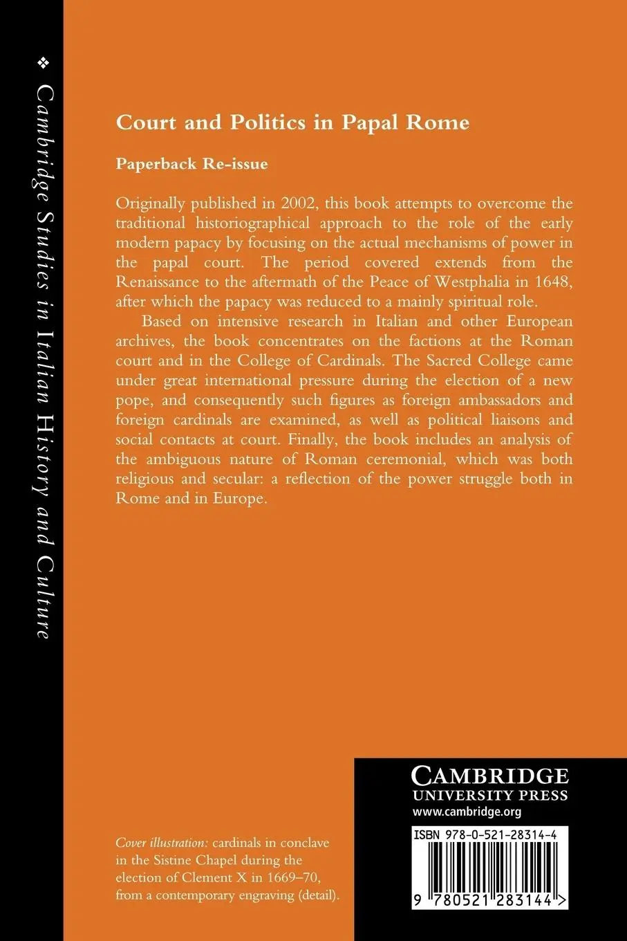 Rückseite: 9780521283144 | Court and Politics in Papal Rome, 1492 1700 | Signorotto (u. a.)