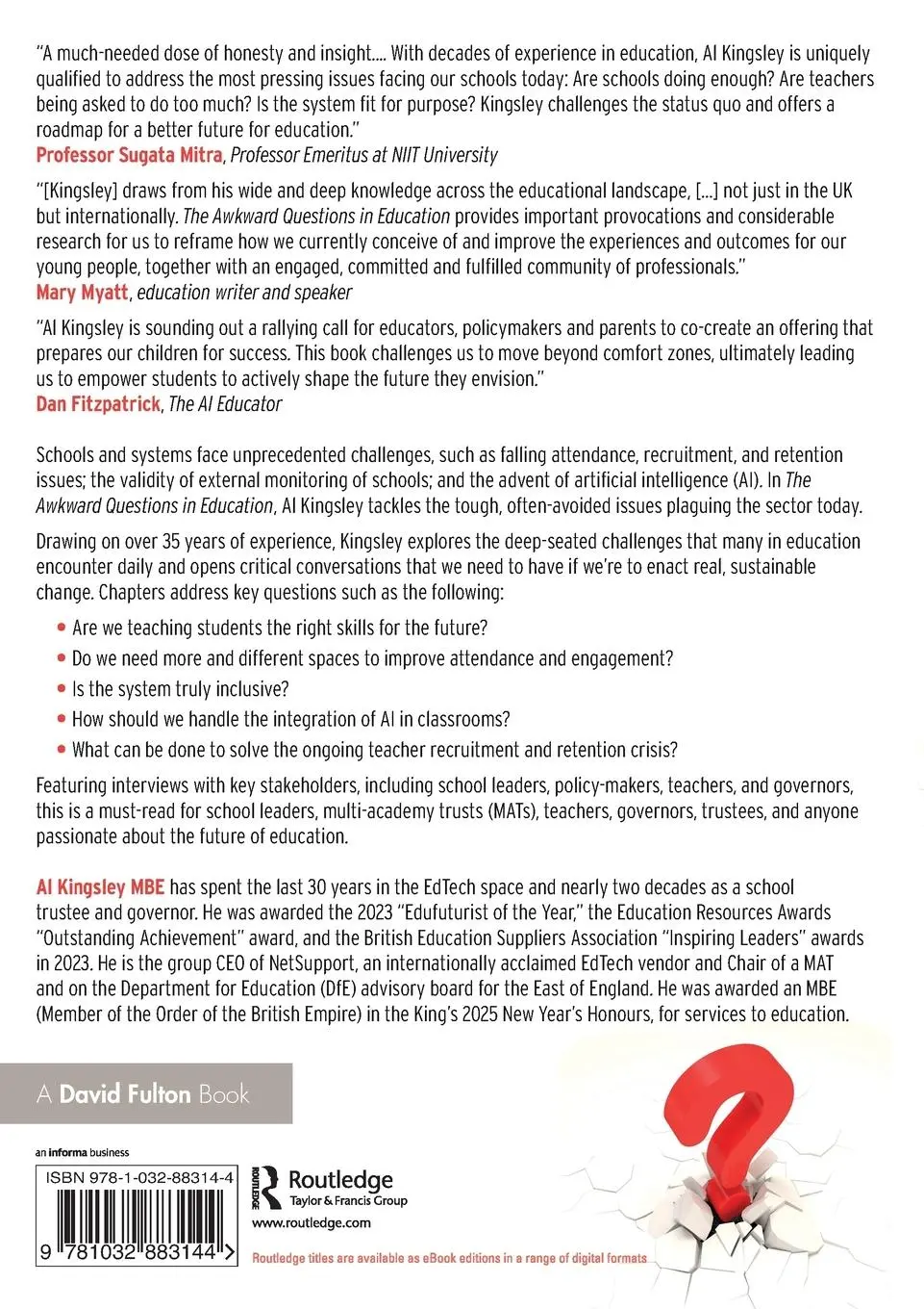 Rückseite: 9781032883144 | The Awkward Questions in Education | Al Kingsley | Taschenbuch | 2025