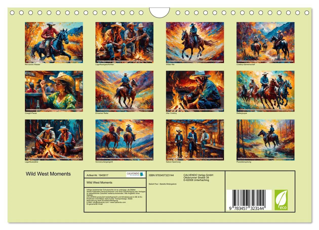 Bild: 9783457323144 | Wild West Moments (Wandkalender 2026 DIN A4 quer), CALVENDO...