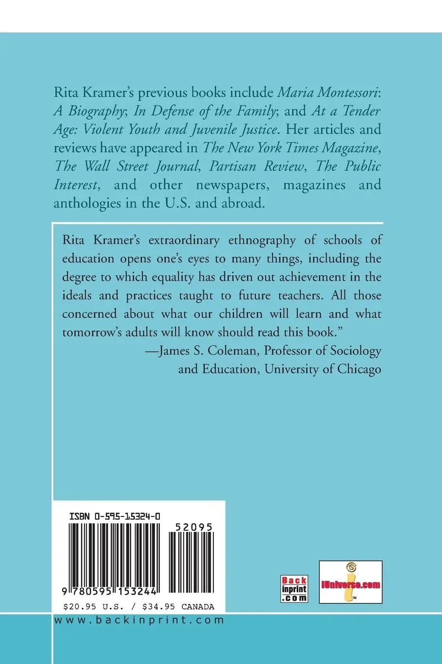 Rückseite: 9780595153244 | Ed School Follies | The Miseducation of America's Teachers | Kramer