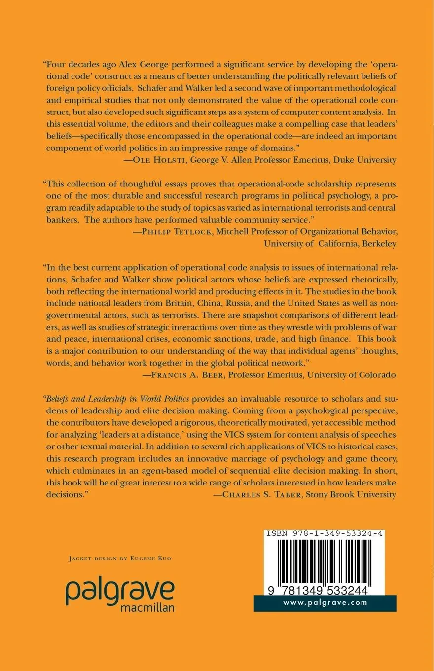 Rückseite: 9781349533244 | Beliefs and Leadership in World Politics | M. Schafer (u. a.) | Buch
