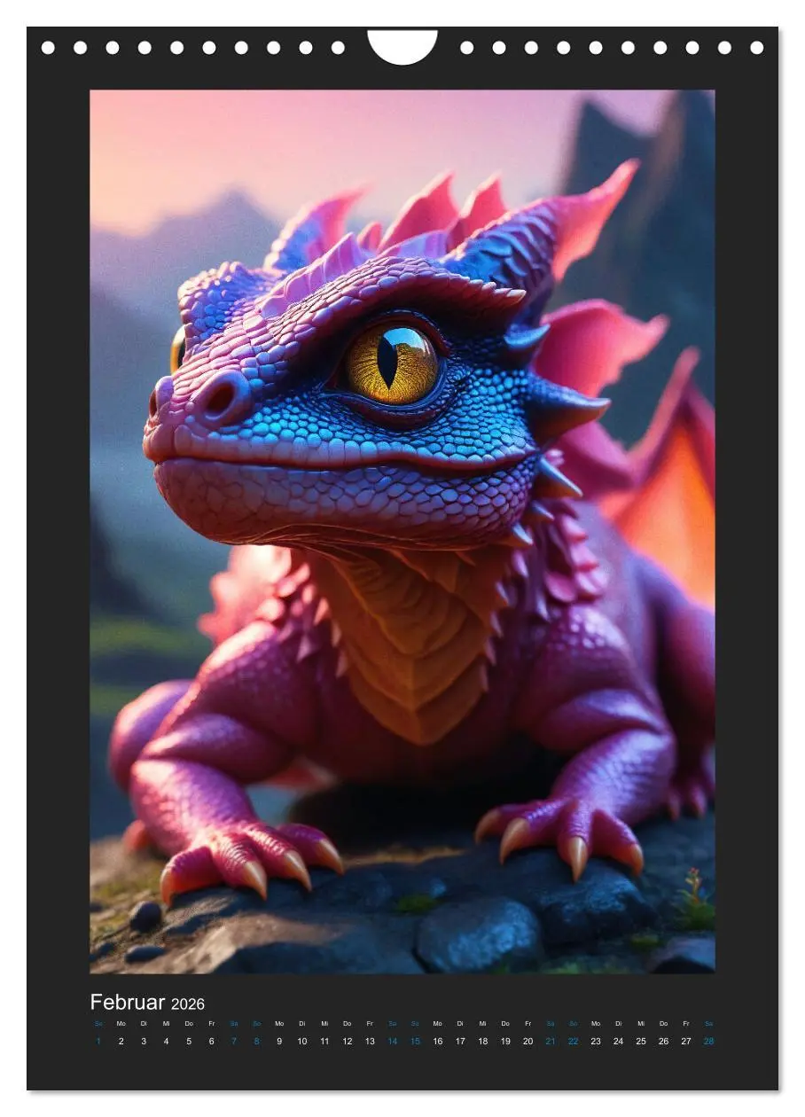 Bild: 9783516263244 | Verzauberte Drachen: Ein Jahr voll kleiner Wunder! (Wandkalender...