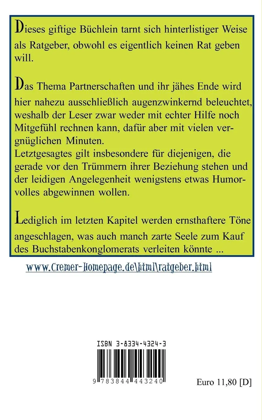 Rückseite: 9783833443244 | Ich halte dir die Tür auf, wenn du gehst | Sabine Cremer | Taschenbuch