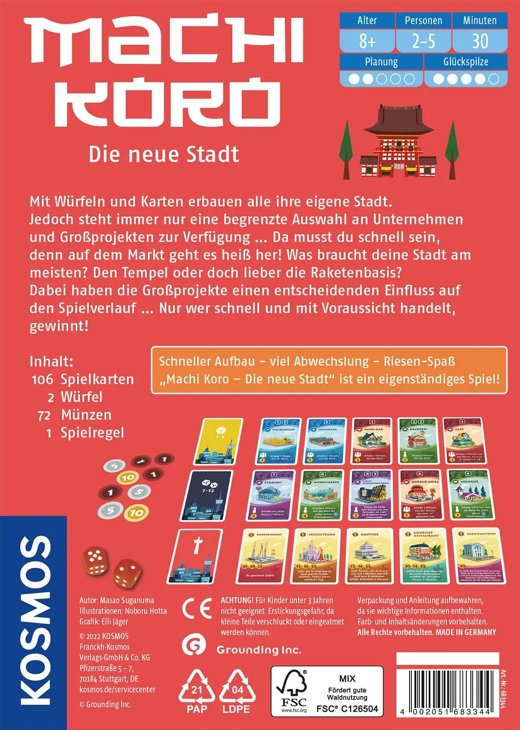 Bild: 4002051683344 | Machi Koro - Die neue Stadt | Masao Suganuma | Spiel | Brettspiel