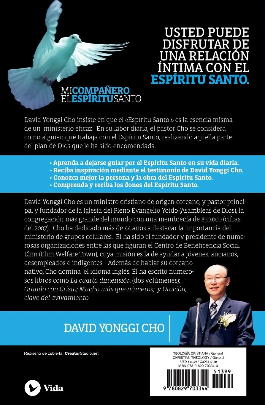 Rückseite: 9780829703344 | Mi Compañero El Espíritu Santo | David Yonggi Cho | Taschenbuch | 1992