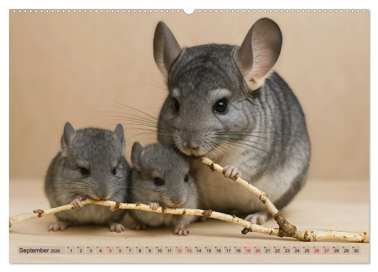Bild: 9783457303344 | Chinchillas - Meister der Niedlichkeit (Wandkalender 2026 DIN A2...