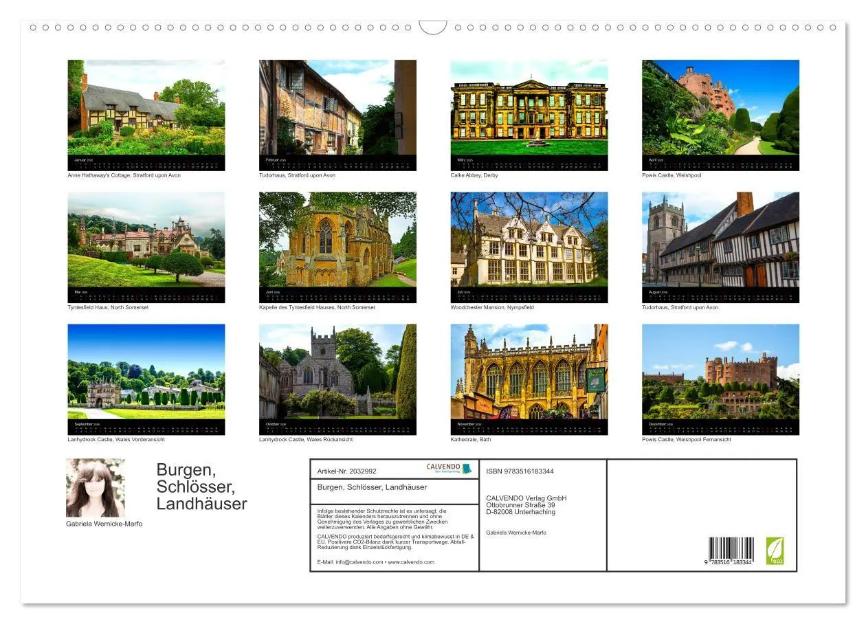 Bild: 9783516183344 | Burgen, Schlösser, Landhäuser (Wandkalender 2026 DIN A2 quer),...
