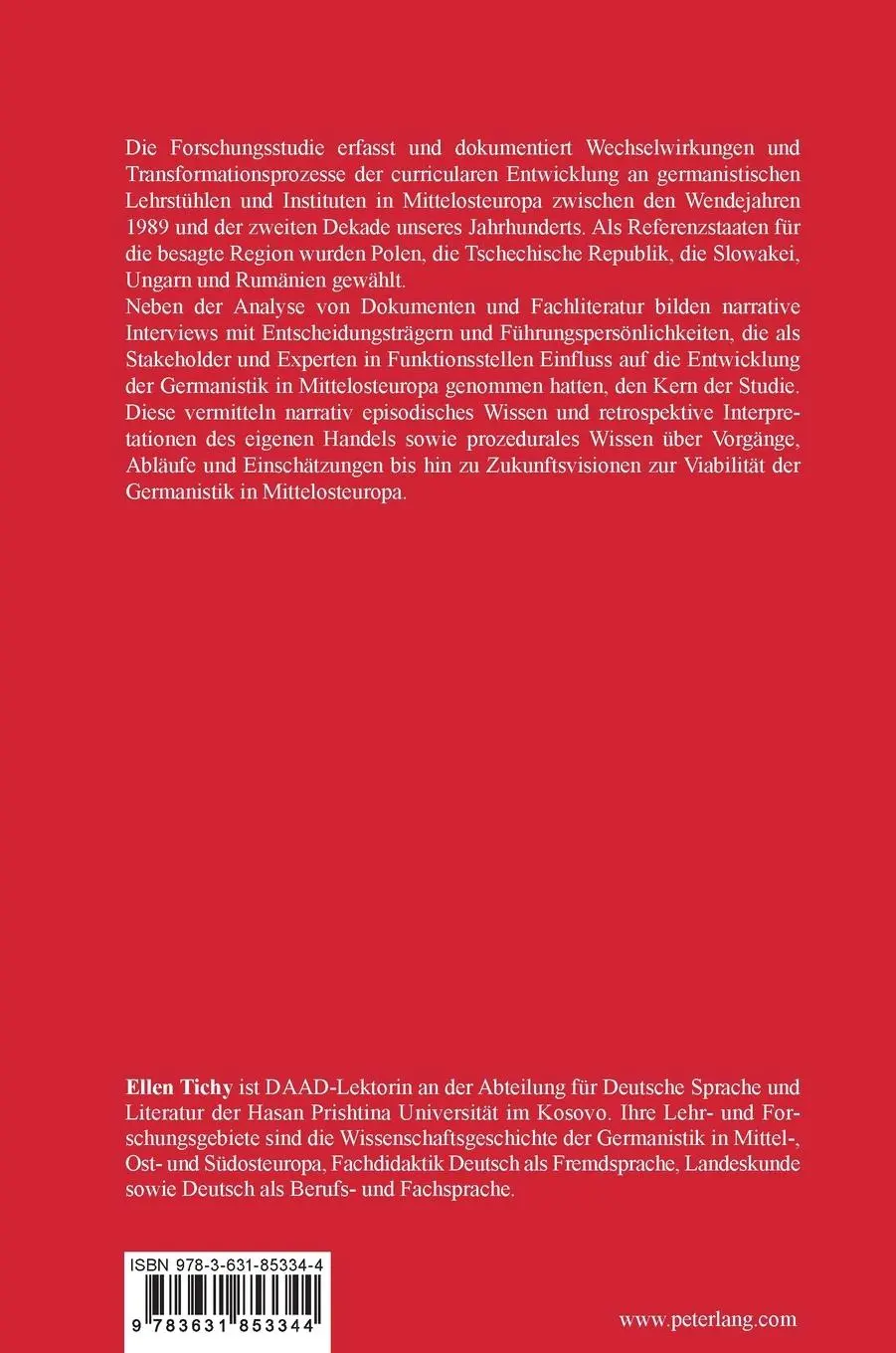 Rückseite: 9783631853344 | Profile der Germanistik in Mittelosteuropa -...
