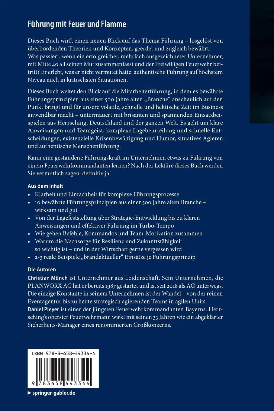 Rückseite: 9783658443344 | Führung mit Feuer und Flamme | Daniel Pleyer (u. a.) | Taschenbuch