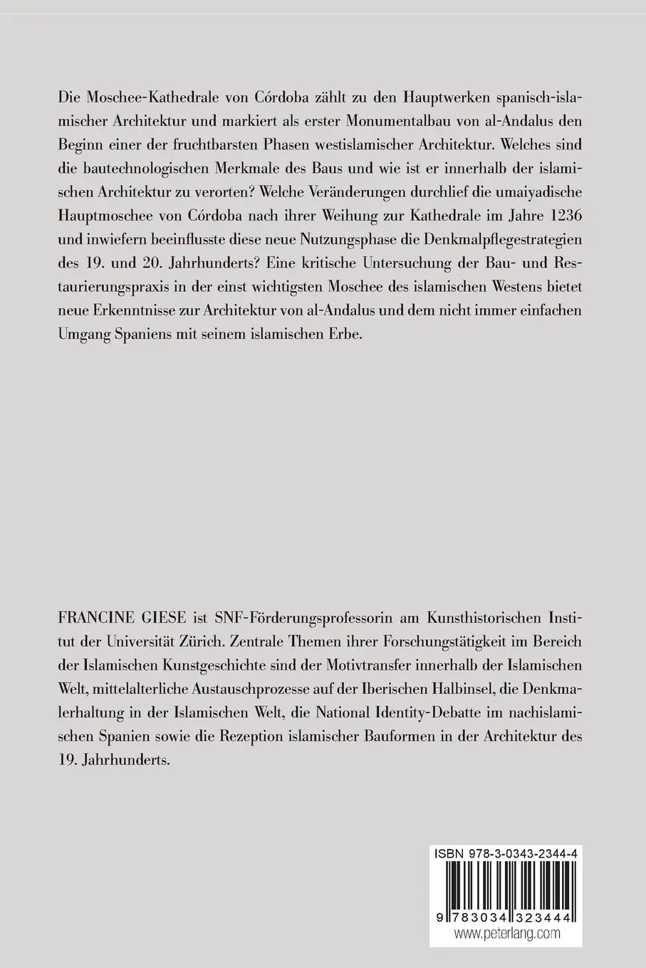 Rückseite: 9783034323444 | Bauen und Erhalten in al-Andalus | Francine Giese | Taschenbuch | 2016