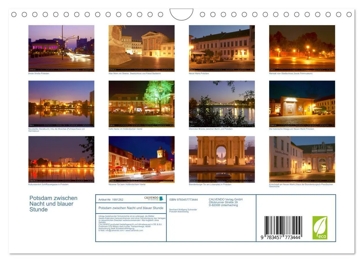 Bild: 9783457773444 | Potsdam zwischen Nacht und blauer Stunde (Wandkalender 2026 DIN A4...