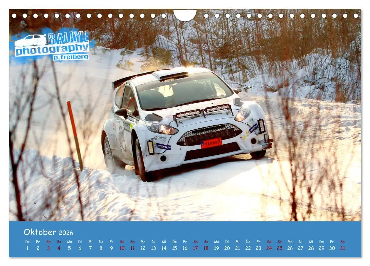 Bild: 9783457843444 | WRC Schweden White Open 2026 (Wandkalender 2026 DIN A4 quer),...