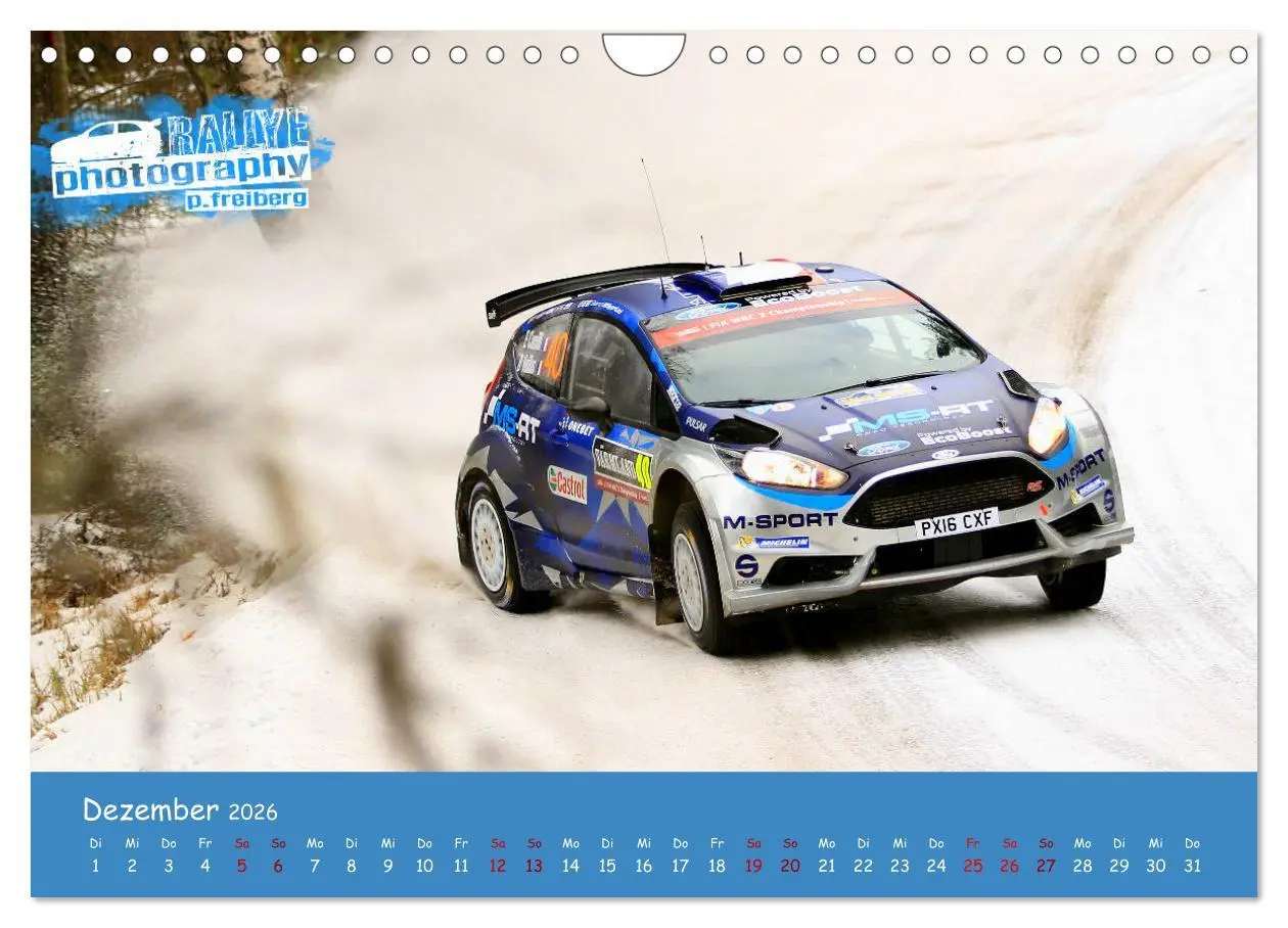 Bild: 9783457843444 | WRC Schweden White Open 2026 (Wandkalender 2026 DIN A4 quer),...