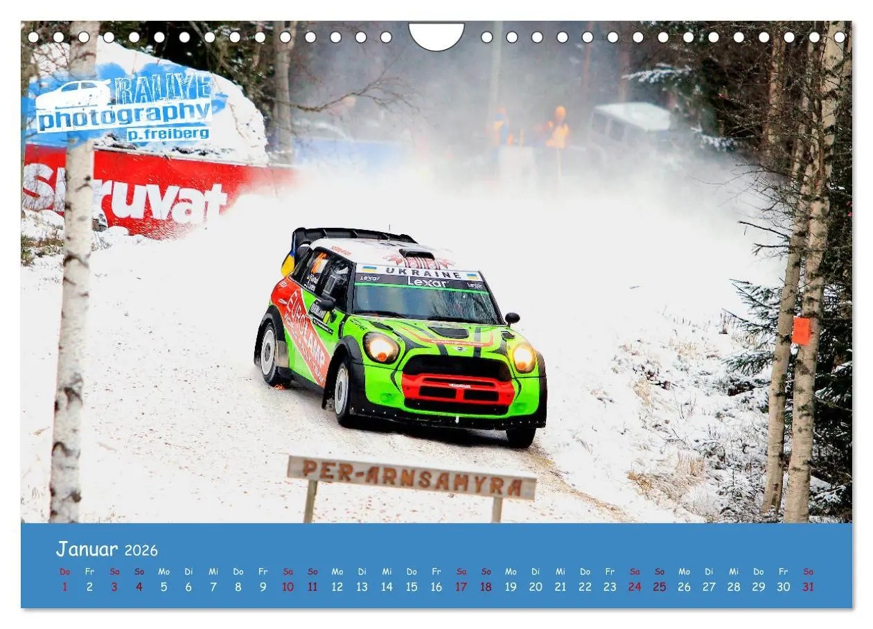 Bild: 9783457843444 | WRC Schweden White Open 2026 (Wandkalender 2026 DIN A4 quer),...