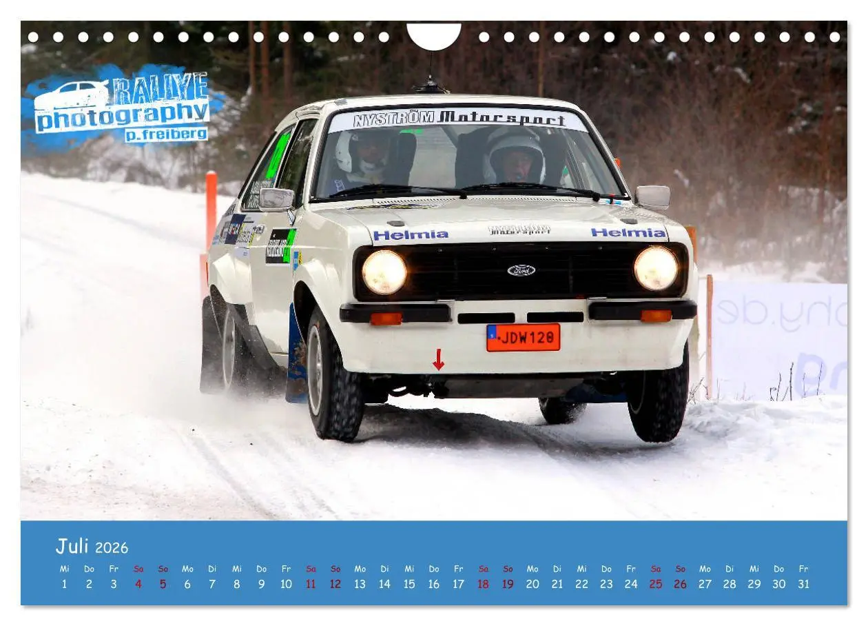 Bild: 9783457843444 | WRC Schweden White Open 2026 (Wandkalender 2026 DIN A4 quer),...