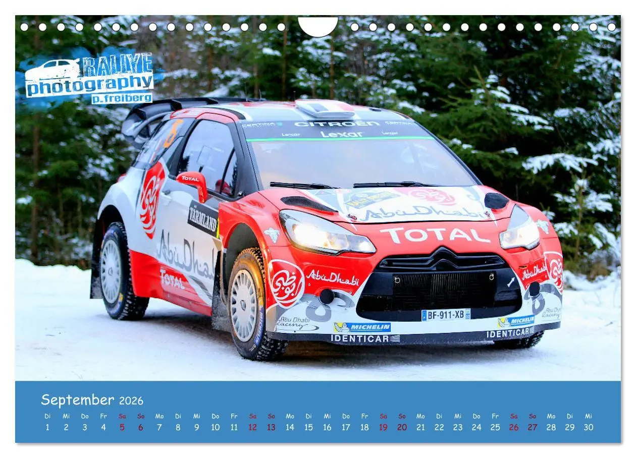 Bild: 9783457843444 | WRC Schweden White Open 2026 (Wandkalender 2026 DIN A4 quer),...