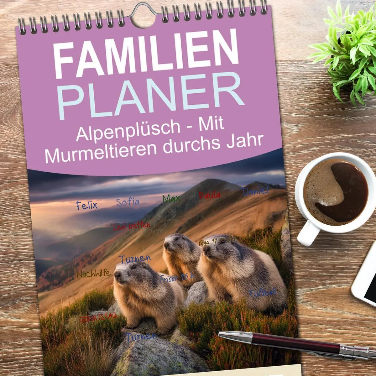 Bild: 9783516623444 | Familienplaner 2026 - Alpenplüsch - Mit Murmeltieren durchs Jahr...
