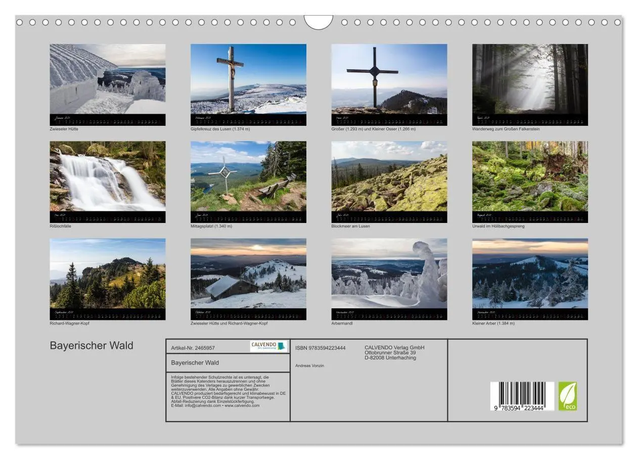Bild: 9783594223444 | Bayerischer Wald (Wandkalender 2027 DIN A3 quer), CALVENDO...