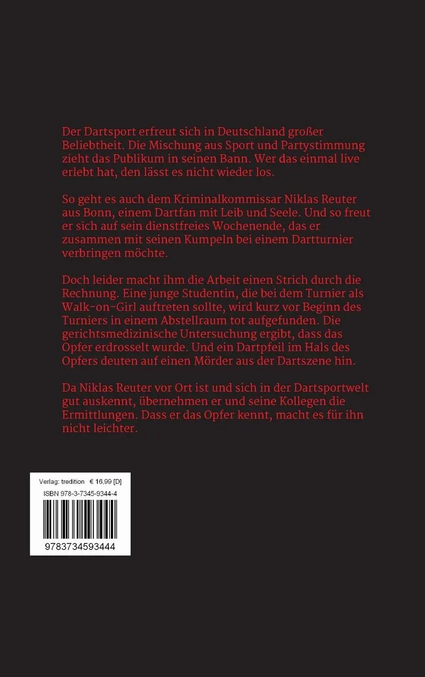 Rückseite: 9783734593444 | Tod eines Walk-on-Girls | Ein Dartkrimi | Denise Bormann-Ervens | Buch