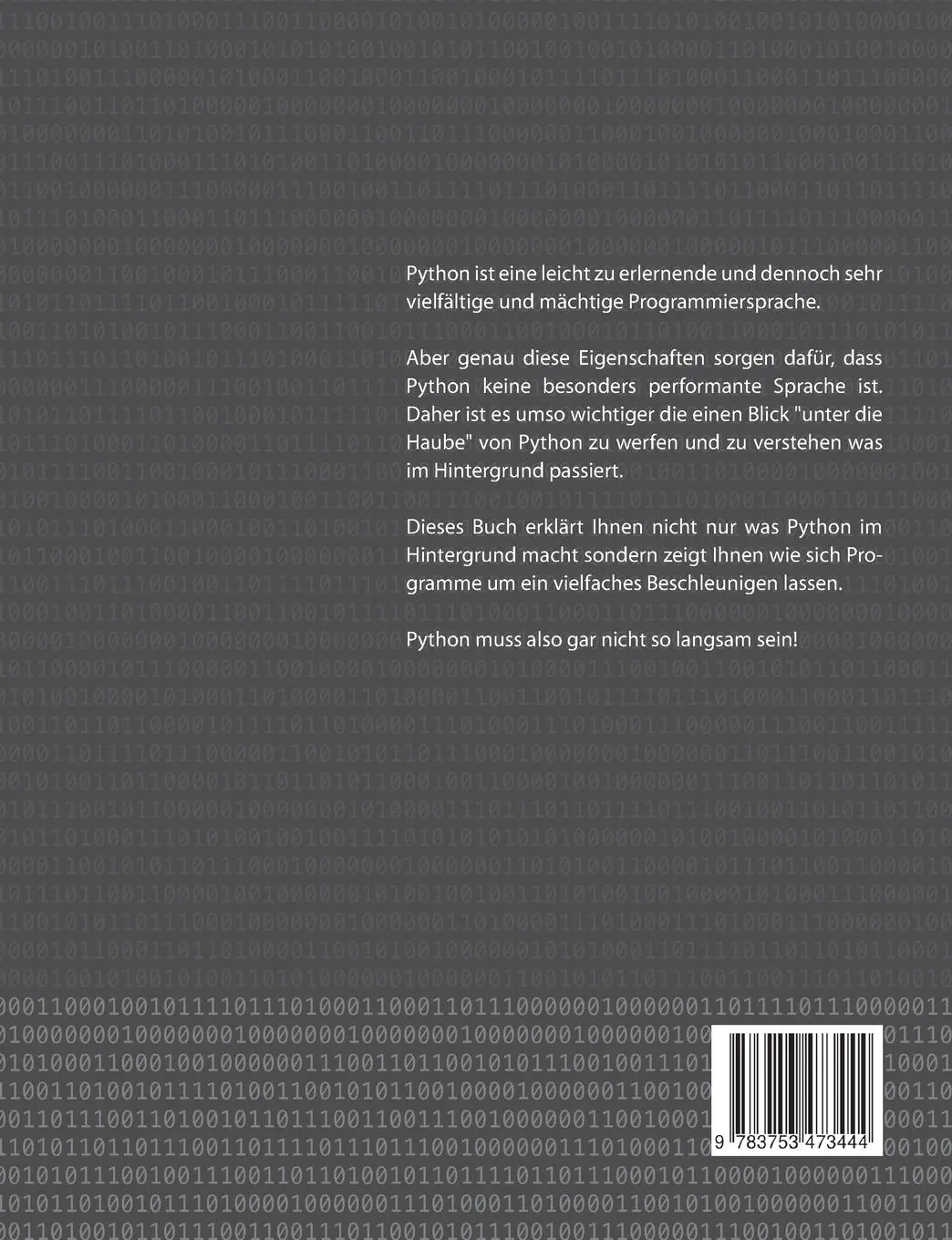 Rückseite: 9783753473444 | Python Performance Tuning | Mark B. | Taschenbuch | Paperback | 132 S.