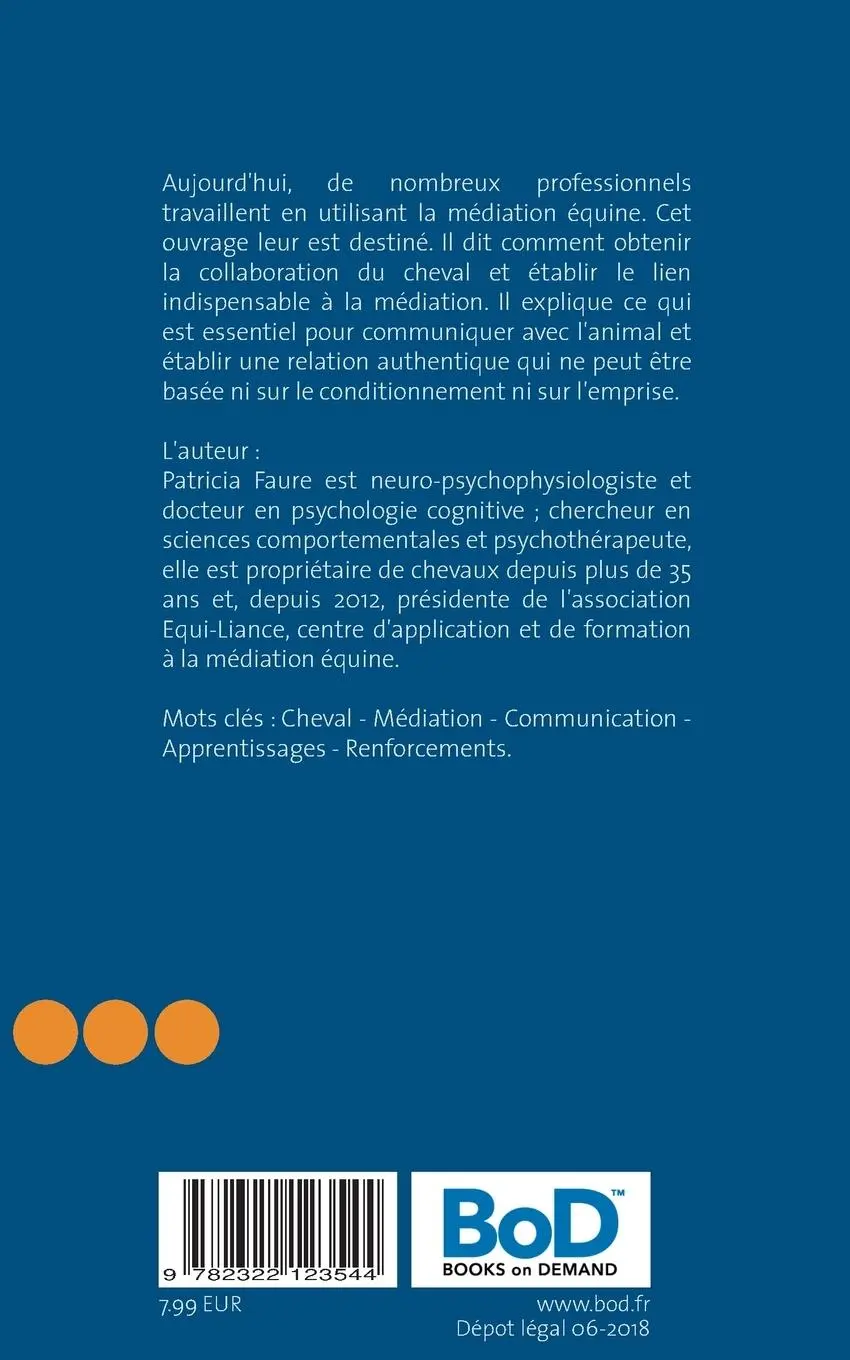 Rückseite: 9782322123544 | Travail avec le cheval en médiation | Créer la relation | Faure | Buch