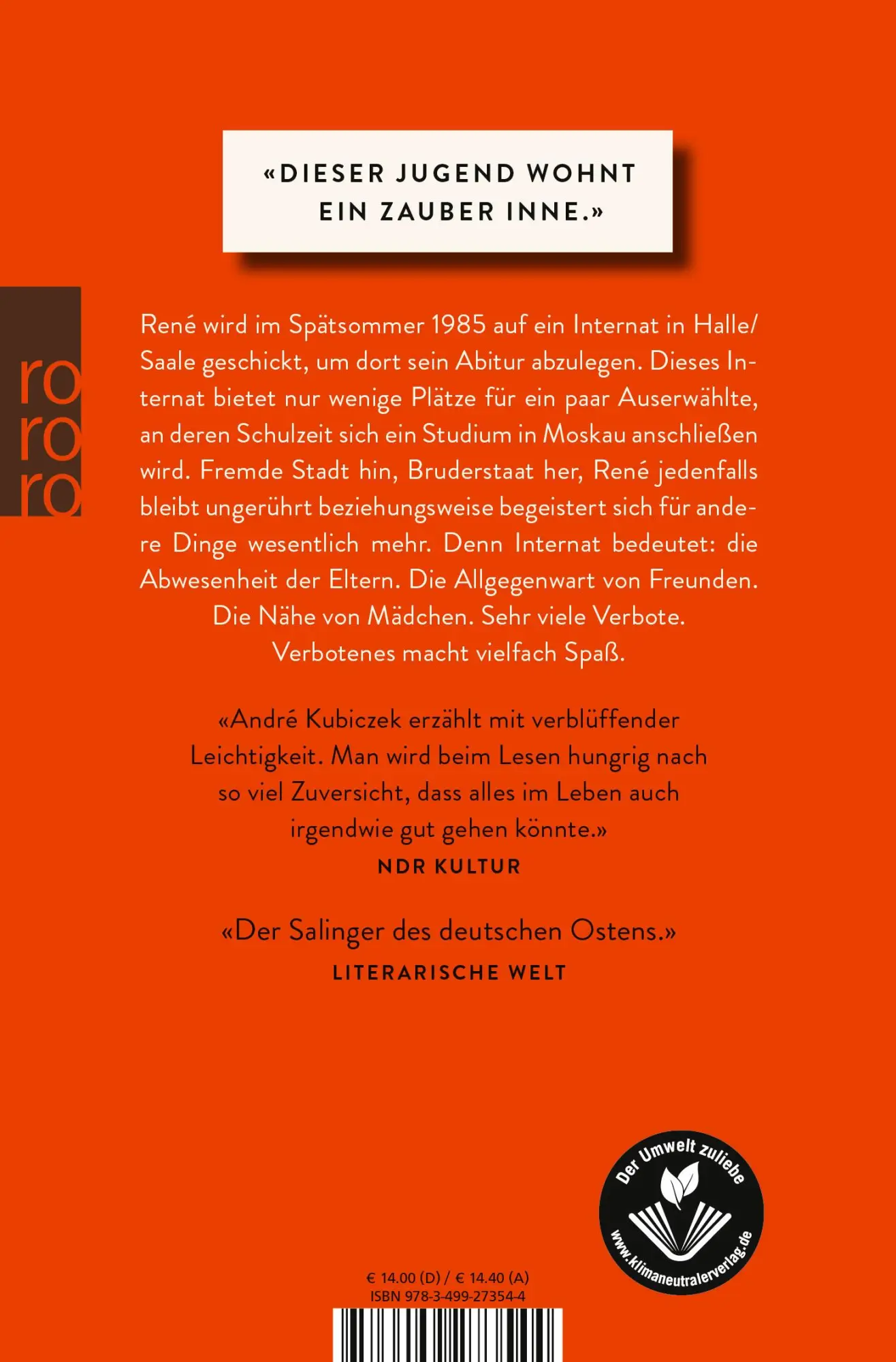 Rückseite: 9783499273544 | Straße der Jugend | André Kubiczek | Taschenbuch | 400 S. | Deutsch
