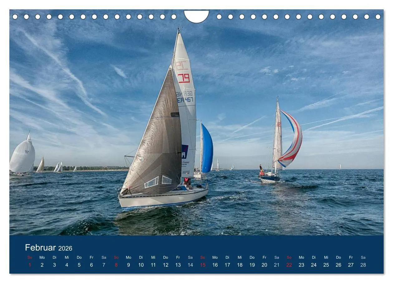 Bild: 9783516233544 | Segelregatta (Wandkalender 2026 DIN A4 quer), CALVENDO Monatskalender
