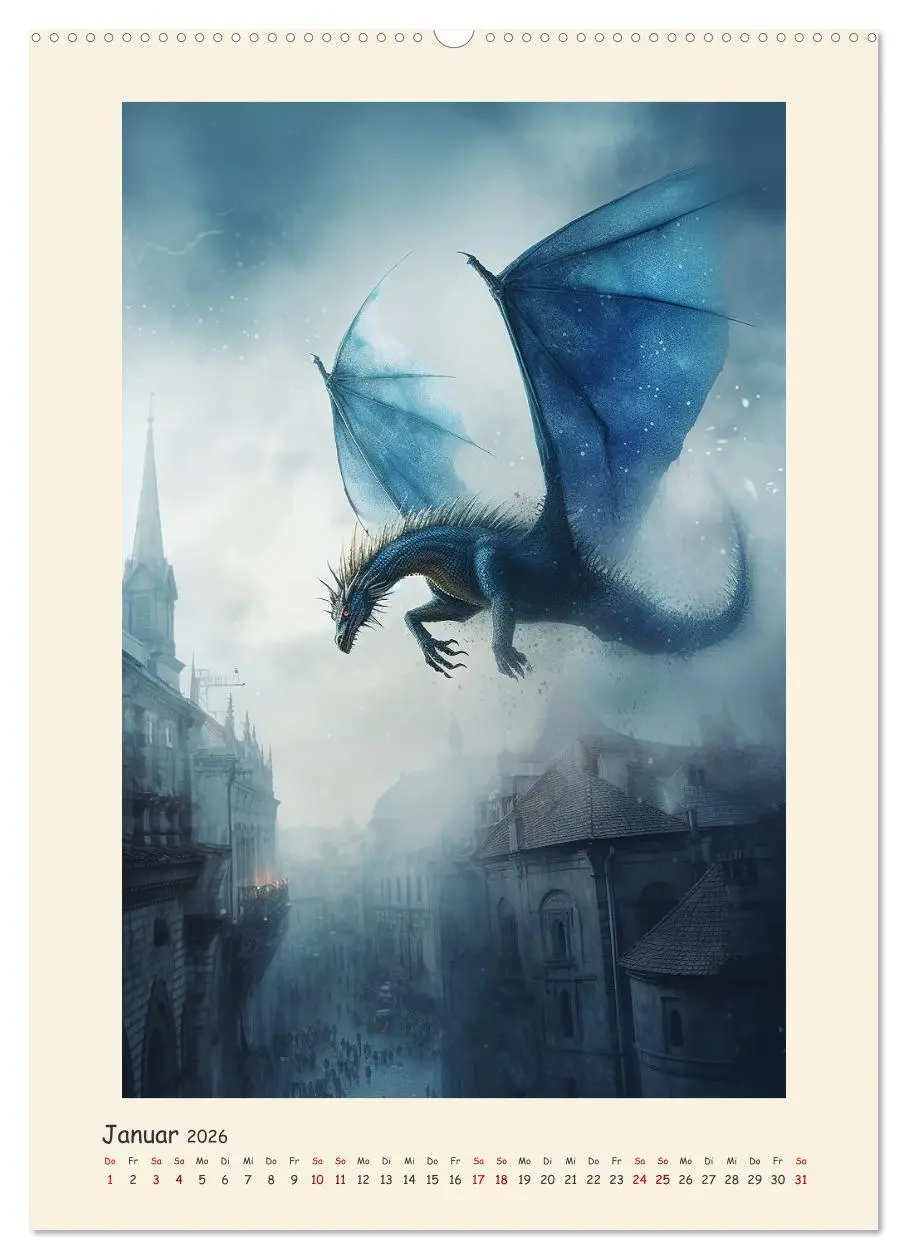Bild: 9783516303544 | Malerische Drachen (Wandkalender 2026 DIN A2 hoch), CALVENDO...