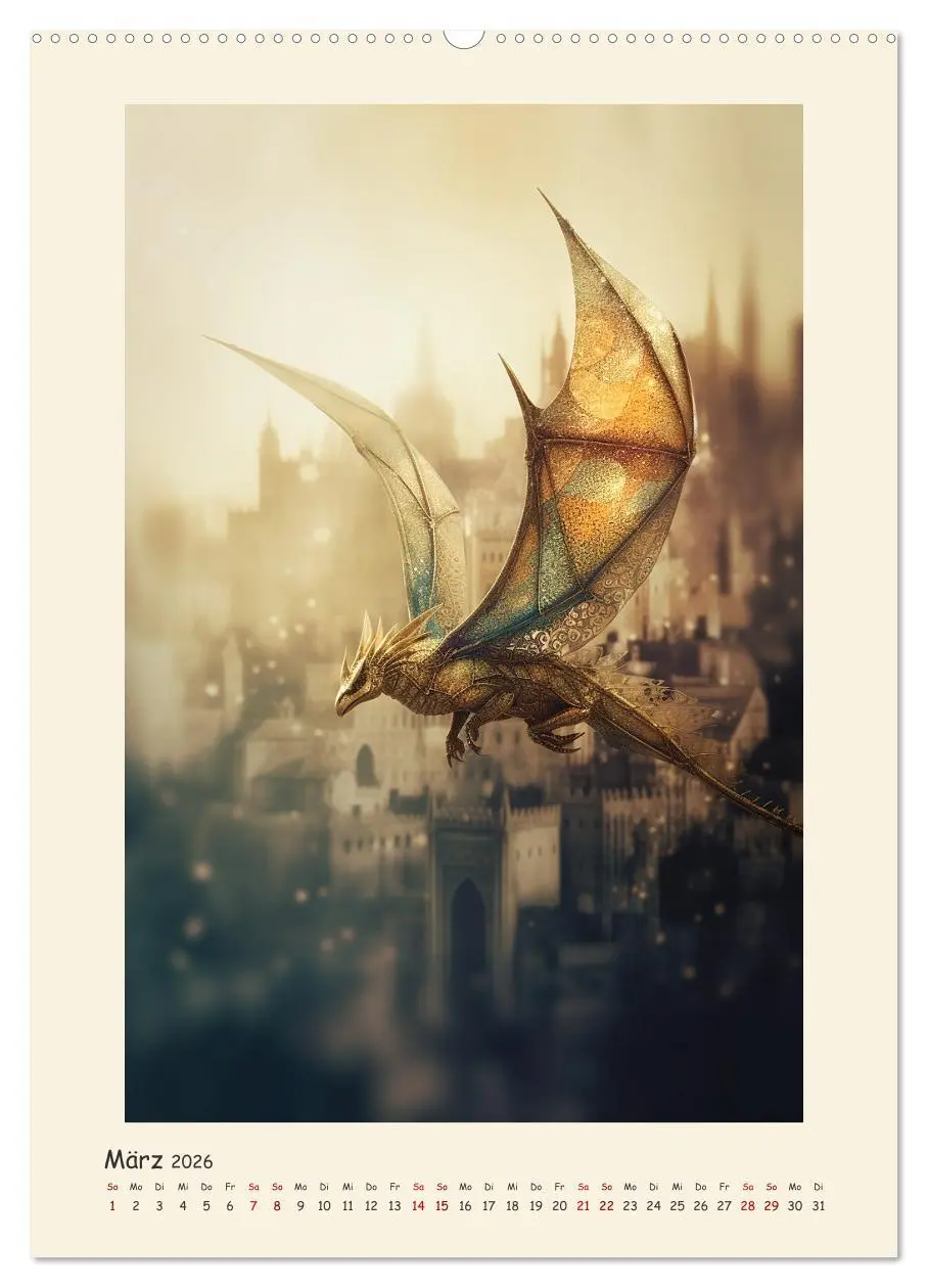 Bild: 9783516303544 | Malerische Drachen (Wandkalender 2026 DIN A2 hoch), CALVENDO...