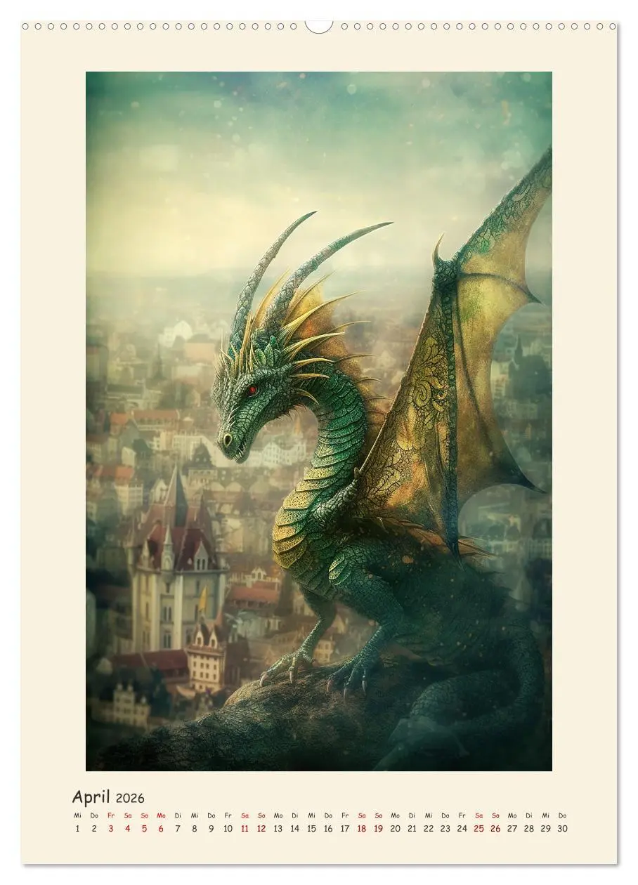 Bild: 9783516303544 | Malerische Drachen (Wandkalender 2026 DIN A2 hoch), CALVENDO...
