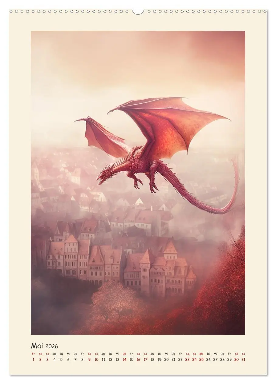 Bild: 9783516303544 | Malerische Drachen (Wandkalender 2026 DIN A2 hoch), CALVENDO...