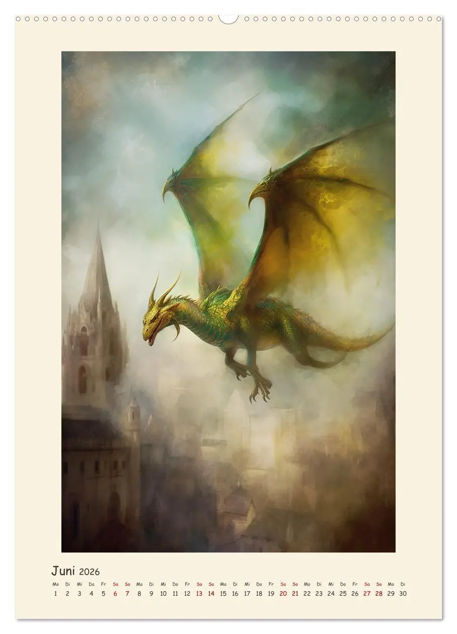 Bild: 9783516303544 | Malerische Drachen (Wandkalender 2026 DIN A2 hoch), CALVENDO...